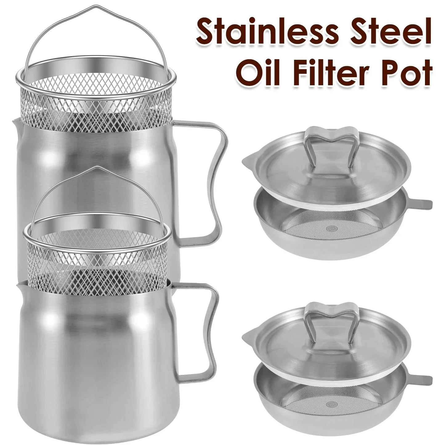 Oil Filter Fry Basket & Storage Pot