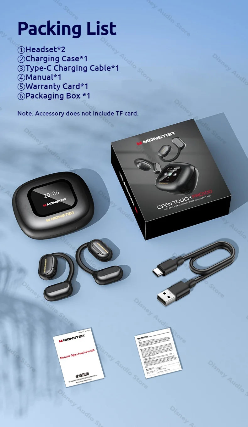 Wireless Open-Ear Sports Headphones Waterproof & Bluetooth 5.4
