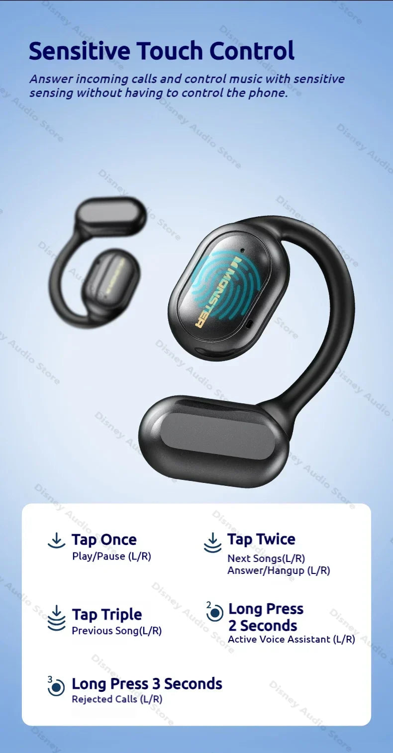 Wireless Open-Ear Sports Headphones Waterproof & Bluetooth 5.4