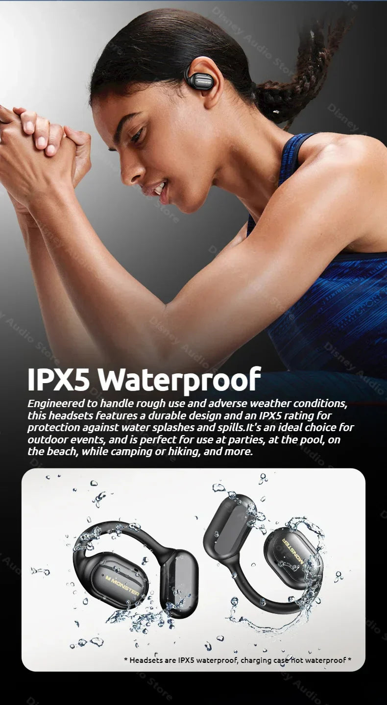 Wireless Open-Ear Sports Headphones Waterproof & Bluetooth 5.4