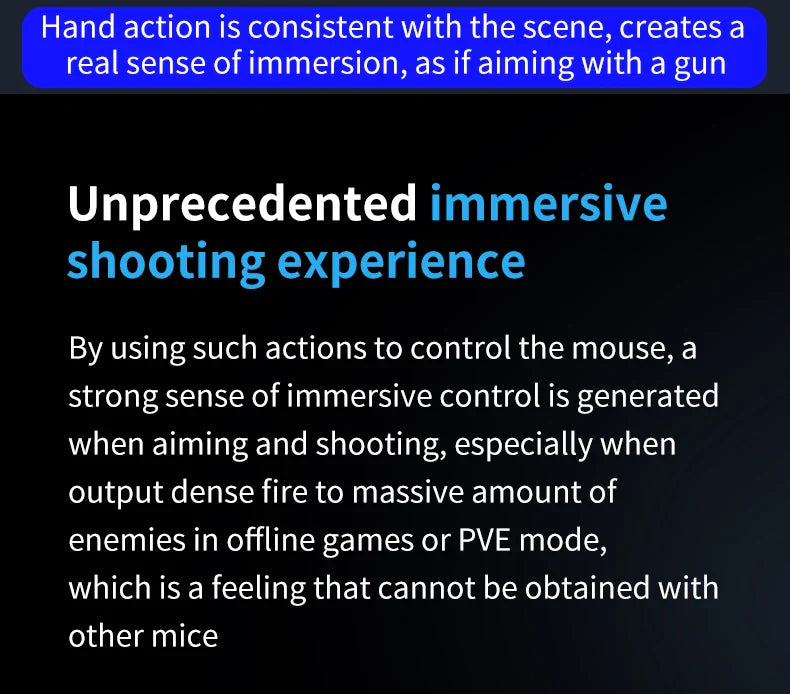 Gun-Style FPS Gaming Mouse Vertical Grip for PC