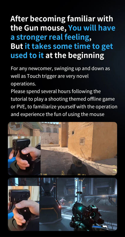 Gun-Style FPS Gaming Mouse Vertical Grip for PC