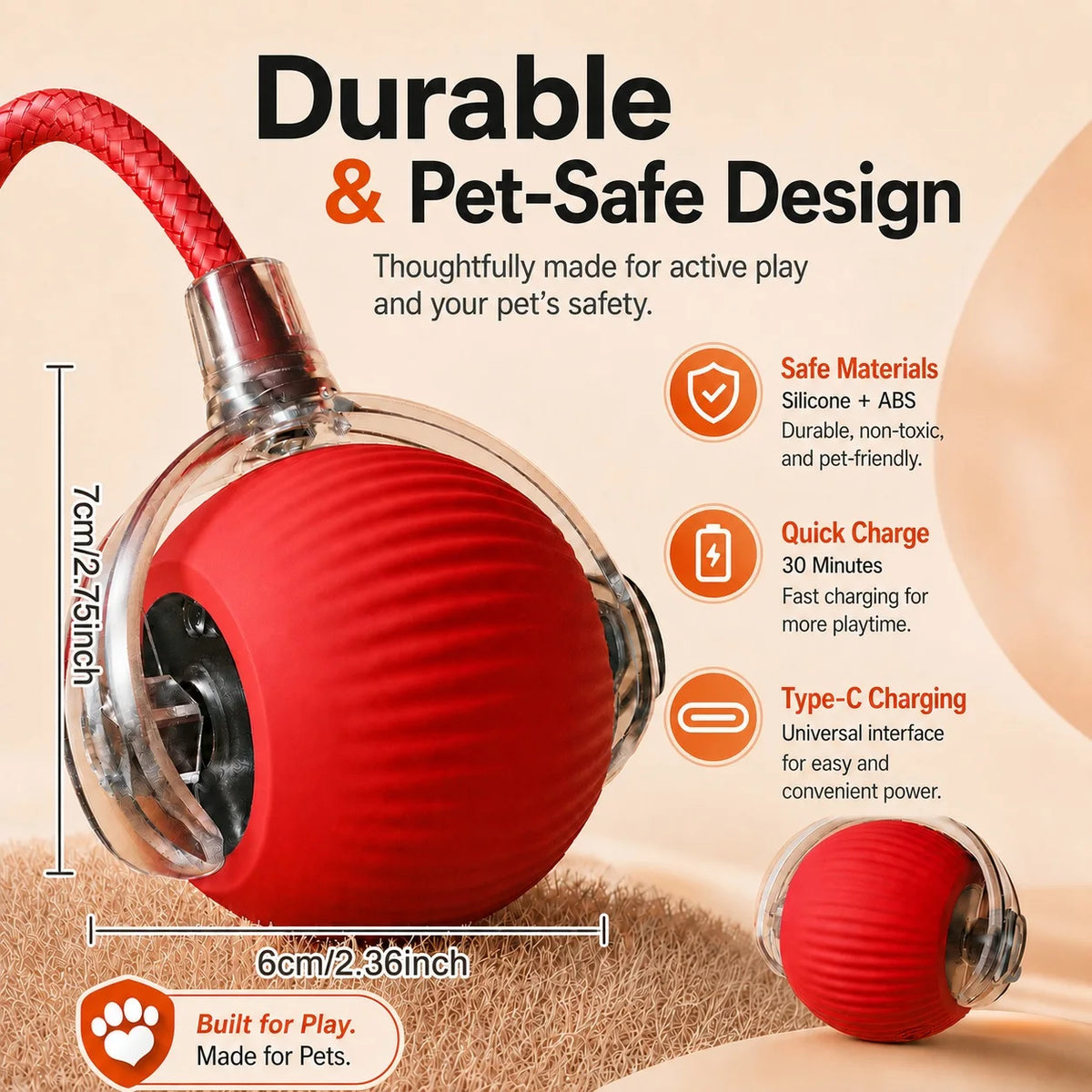 Rechargeable Interactive Cat Ball