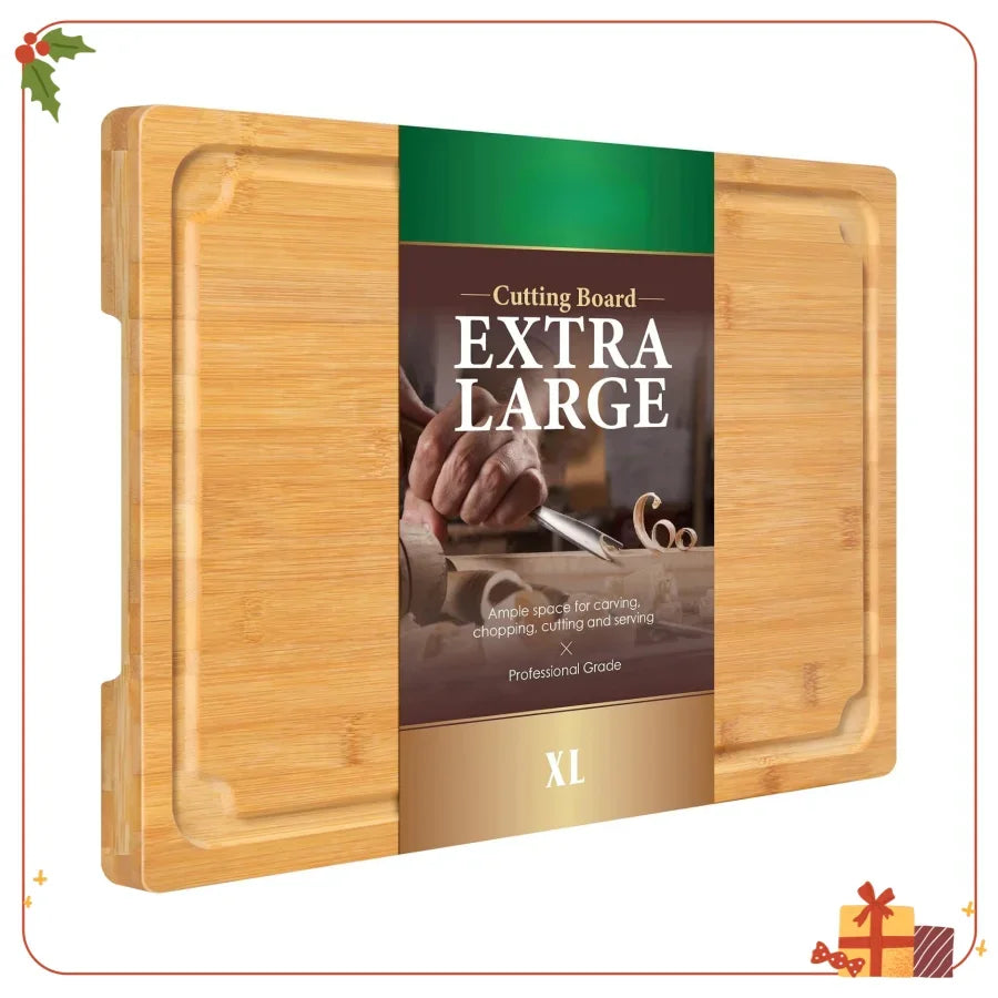 Extra Large Bamboo Cutting Board – Durable, Eco-Friendly, and Built to Last