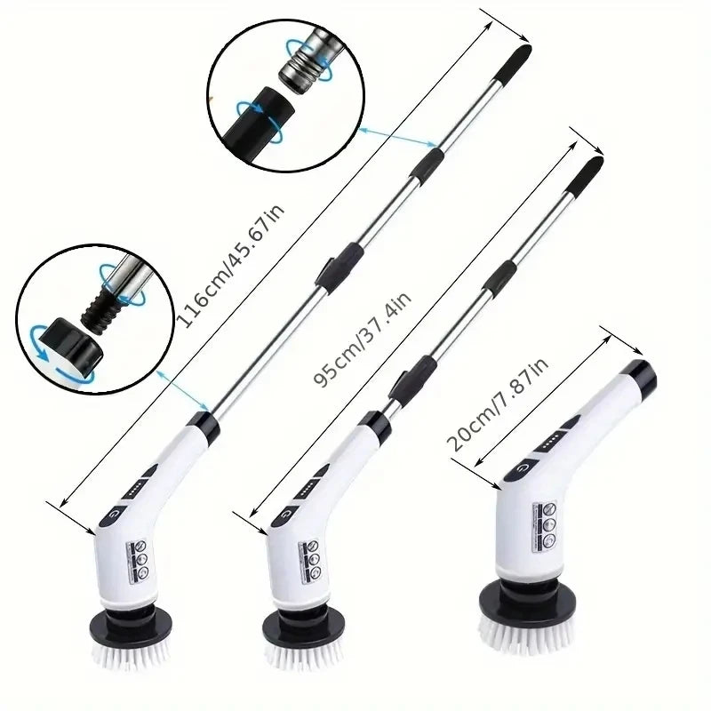 Cordless Electric Spin Scrubber - 7 Brush Heads