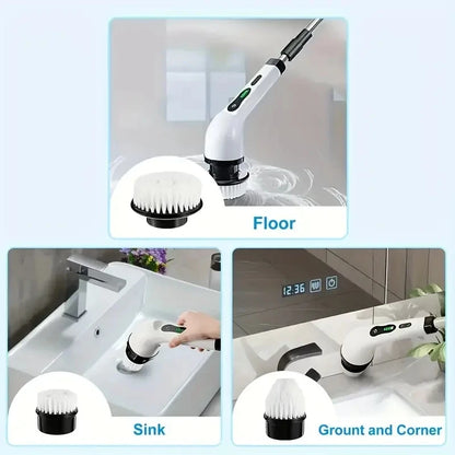Cordless Electric Spin Scrubber - 7 Brush Heads